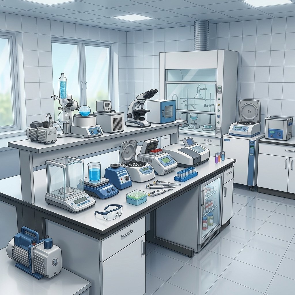 Laboratorij s opremom i ultrazvučnom kadom