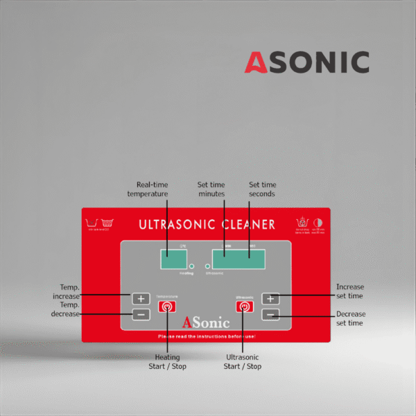 ASONIC PRO-30-40kHz-5 Ultrazvučni čistač ASONIC PRO-30, jedinica srednje veličine 40 kHz za nakit, naočale i male kućanske alate.