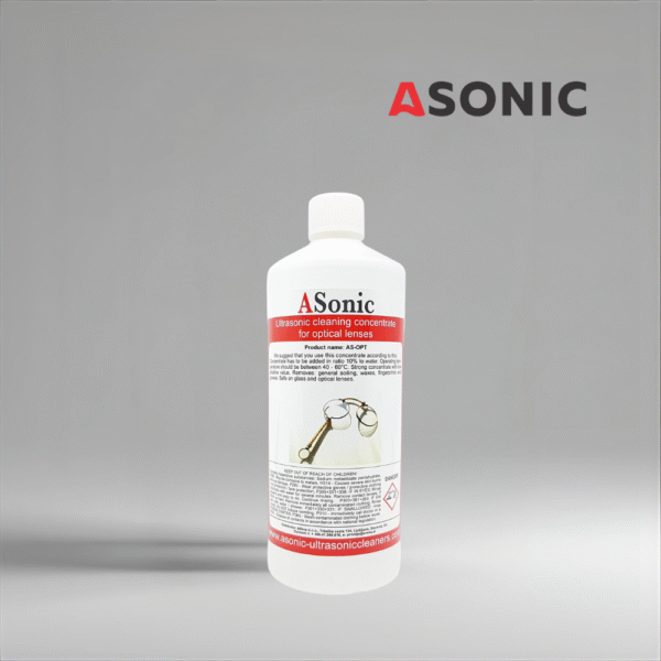 ASONIC AS-OPT-1 otopina za ultrazvučno čišćenje optičkih leća, boca od 1 L za sigurno čišćenje leća, naočala i optičkih uređaja.